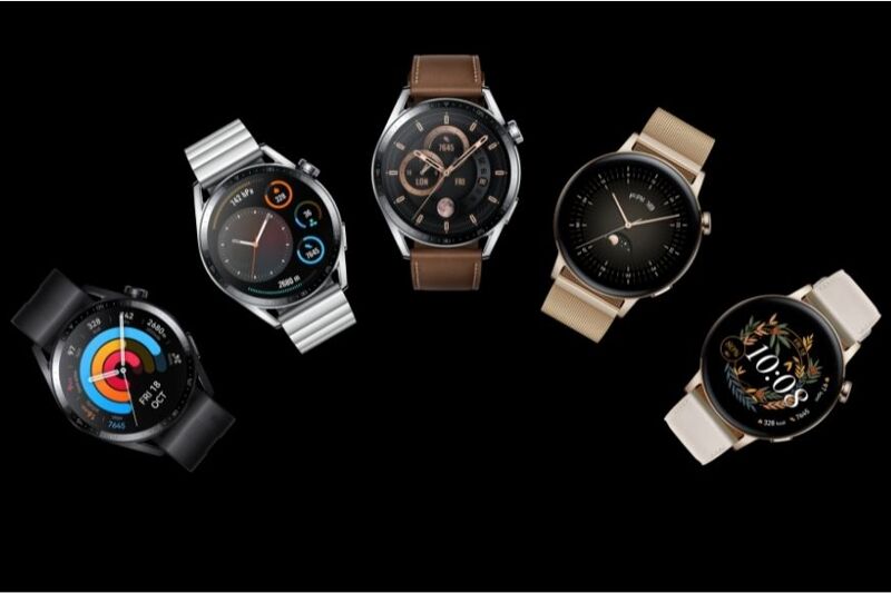 Man sieht die verschiedenen Huawei Watch GT 3 Modelle.